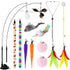 Interactive cat wand toy with suction cup