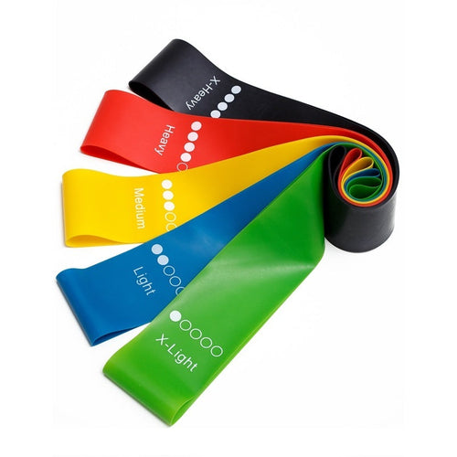 Bandas Elásticas de Resistencia para Yoga Equipo de Fitness Interior y Exterior 0.35mm-1.1mm Pilates Deporte Entrenamiento Elástico
