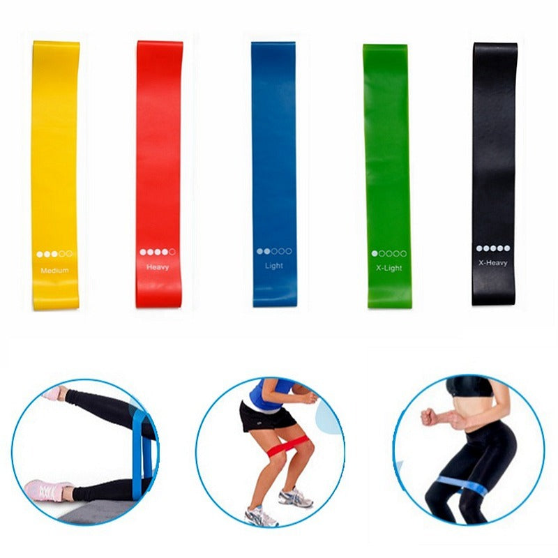 Bandas Elásticas de Resistencia para Yoga Equipo de Fitness Interior y Exterior 0.35mm-1.1mm Pilates Deporte Entrenamiento Elástico